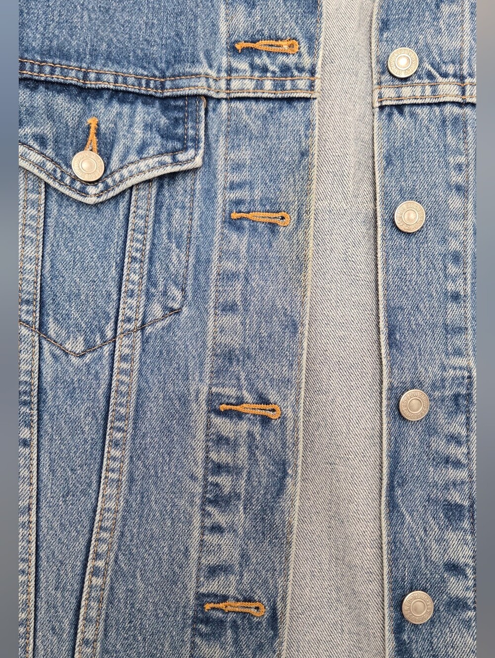 Classic Blue Denim Jacket - Men's & Women's Casual Trucker Style Size M - Picture 3 of 4